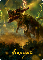 Thrasta, Tempest's Roar Art Card (42) (Gold-Stamped Signature) [Modern Horizons 2 Art Series]