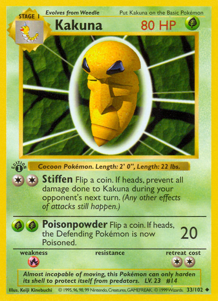Kakuna (33/102) [Base Set 1st Edition]