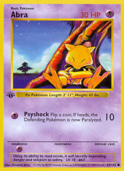 Abra (43/102) [Base Set 1st Edition]
