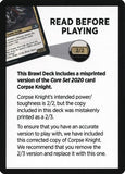 Corpse Knight Reminder Card (Knights' Charge Brawl Deck) [Core Set 2020 Tokens]